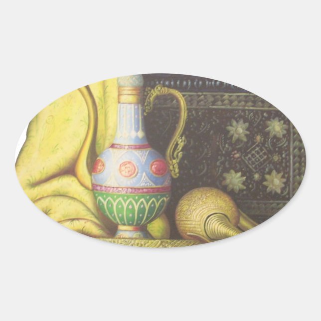 Lovely Egyptian Artefacts: Secrets of the Pharaohs Oval Sticker (Front)