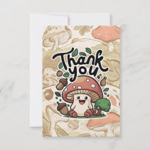 Lovely Elegant Mushroom Thank You Card 