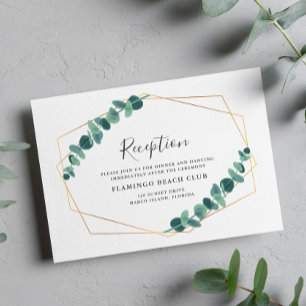 Lovely Eucalyptus Geometric Wedding Enclosure Card