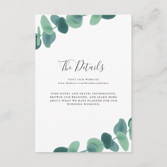 Lovely Eucalyptus Wedding Enclosure Card (Front)