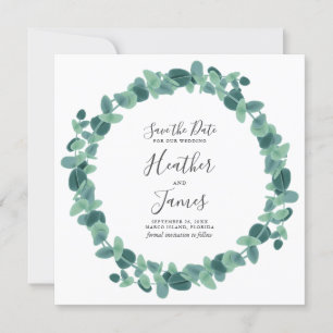 Lovely Eucalyptus Wedding Save The Date