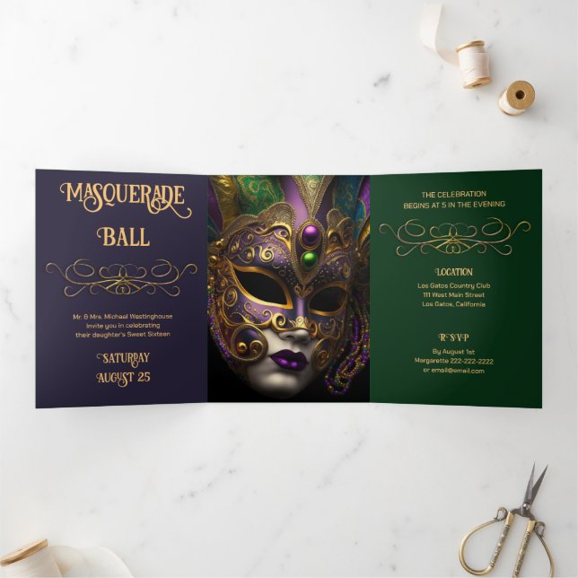 Lovely Evening Masquerade Ball Invitation (Inside)