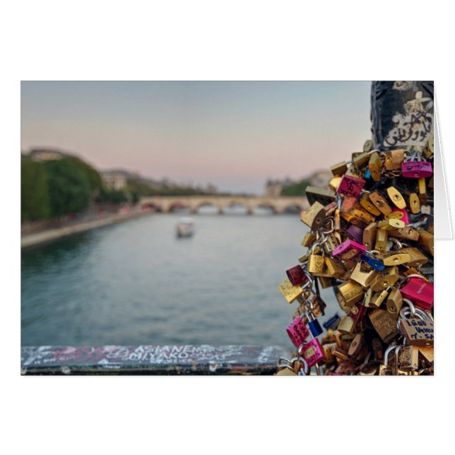 Lovely Evening Sky in Paris with Love Locks (Front Horizontal)