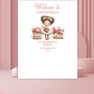 Lovely Fairy Blush Floral Birthday Tapestry
