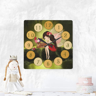 Lovely Fairy Enchanted World Large Clock