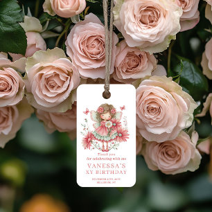 Lovely Fairy Girl Blush Floral Birthday Favor Tags