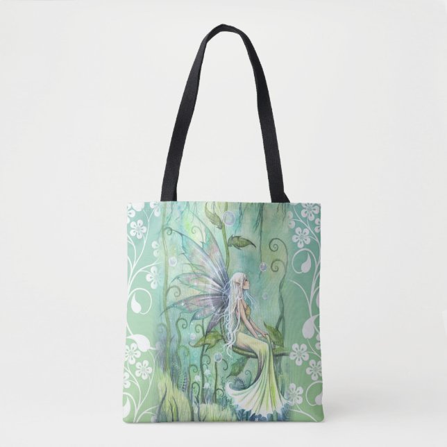 Lovely Fairy in Green Garden by Molly Harrison Tote Bag (Front)