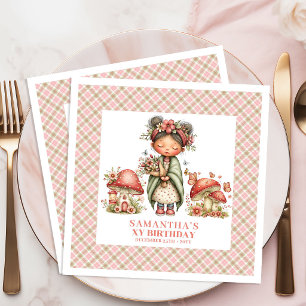 Lovely Fairy Pink Blush Floral Birthday Celebratio Napkin