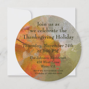 Lovely Fall Leaves Thanksgiving Holiday Dinner Invitation