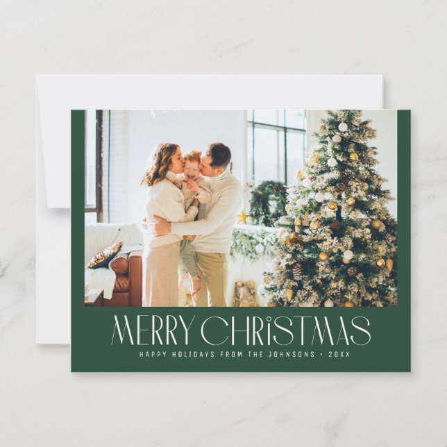Lovely Family Photo Merry Christmas Holiday Card (Front)