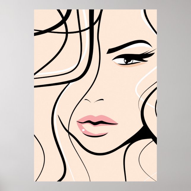 Lovely female face poster (Front)