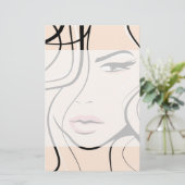 Lovely female face stationery (Standing Front)