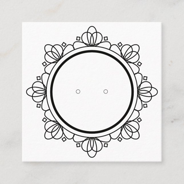 Lovely Filigree Black/White Earring Display Cards (Front)