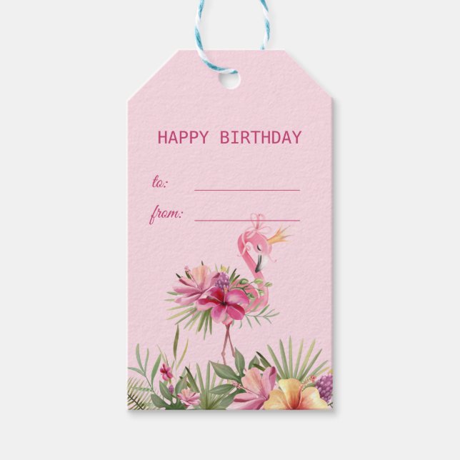 Lovely Flamingo Gift Tags (Front)