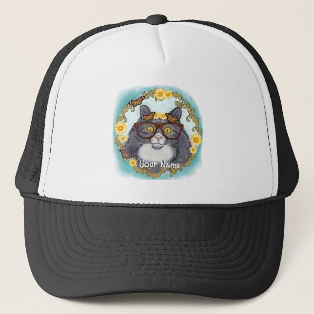 Lovely Floof Cat  Trucker Hat (Front)