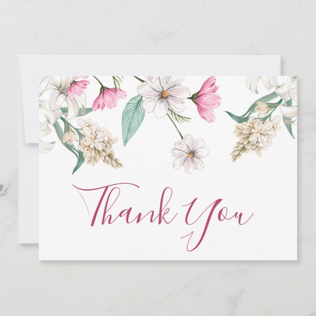 Lovely Floral Any Occasion Thank You Card (Front)