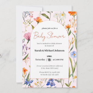 Lovely Floral Baby Shower Invitation