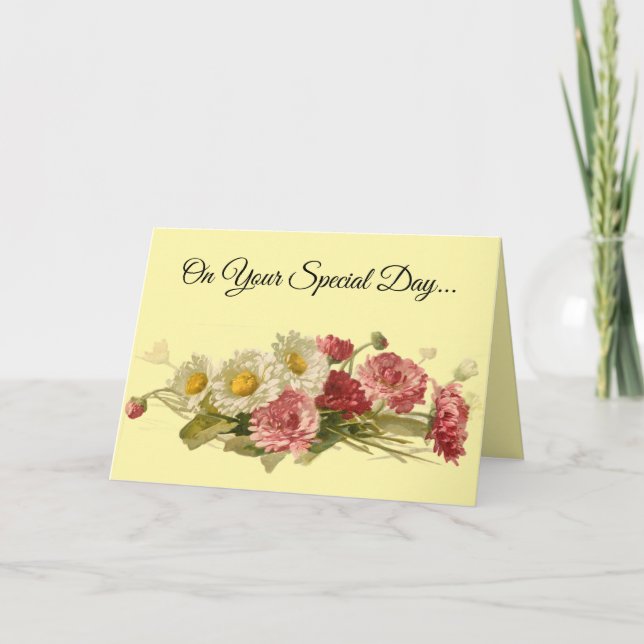 Lovely Floral Birthday Greeting Card (Front)