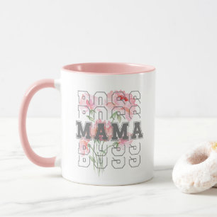 Lovely floral Boss mama l Modern pink Mug