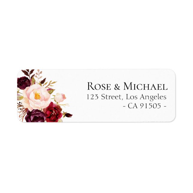lovely floral botanical address label (Front)
