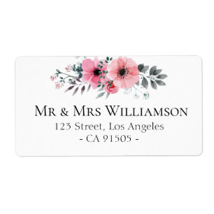 lovely floral botanical address label