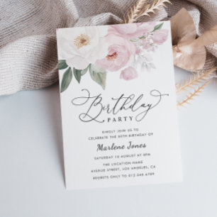 lovely floral botanical birthday invitation