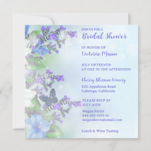 Lovely Floral & Butterfly Bridal Shower Invitation