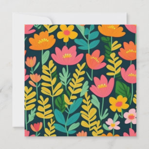 Lovely floral colourful field invitation