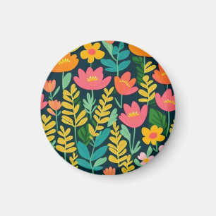 Lovely floral colourful field magnet