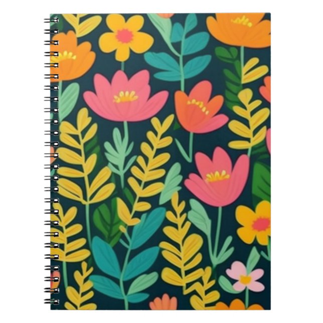 Lovely floral colourful field notebook (Front)