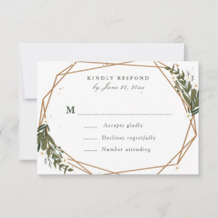 lovely floral geometric RSVP card