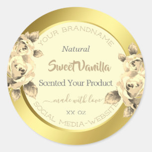 Lovely Floral Gold Cream Product Packaging Labels