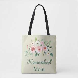 Lovely Floral Homeschool Mom Tote Bag