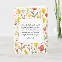 Lovely Floral John 8:12 Greeting Card