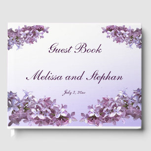 Lovely Floral Lilac Flowers Wedding Guest Book