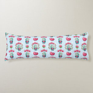 Lovely Floral Mason Jar Hearts Pattern Body Cushion