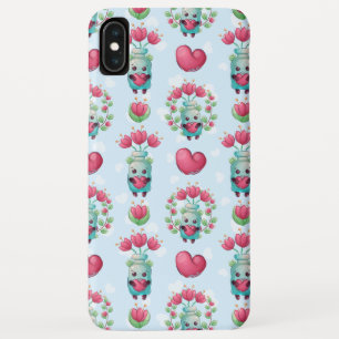 Lovely Floral Mason Jar Hearts Pattern iPhone XS Max Case