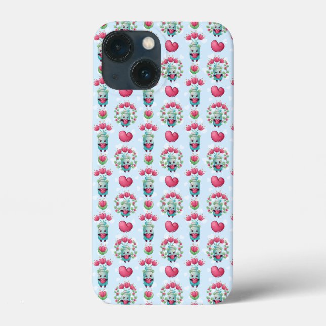 Lovely Floral Mason Jar Hearts Pattern Case-Mate iPhone Case (Back)