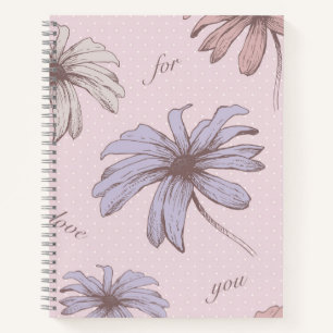 Lovely floral pattern with text romantic polka dot notebook