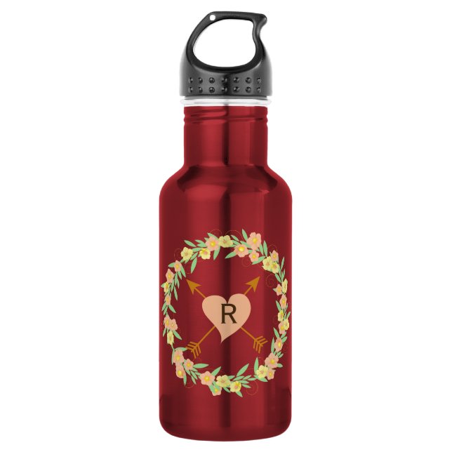 Lovely Floral Wreath 532 Ml Water Bottle (Front)
