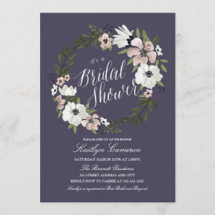 Lovely Floral Wreath- Bridal Shower Invitation