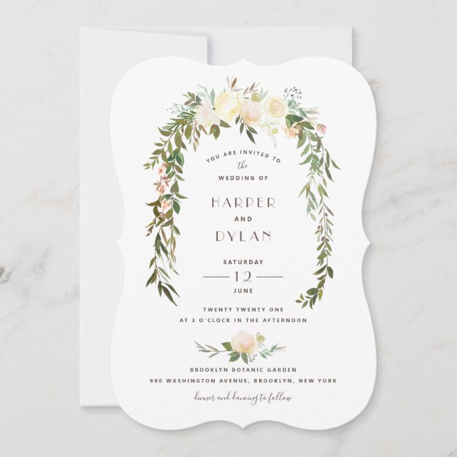 Lovely Florals | Watercolor Wedding Invitation (Front)