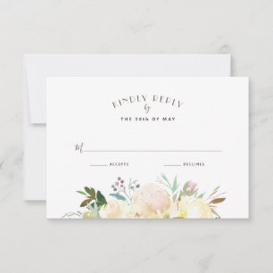 Lovely Florals   Watercolor Wedding RSVP Card