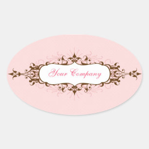 Lovely Flourish Sticker Pink & Brown