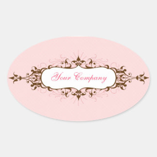 Lovely Flourish Sticker Pink & Brown