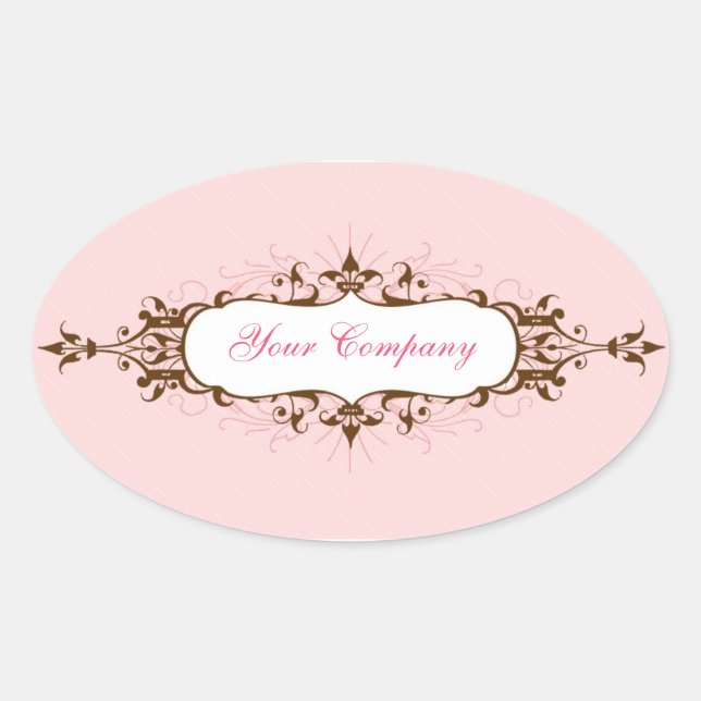 Lovely Flourish Sticker Pink & Brown (Front)