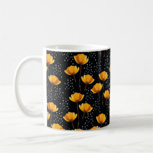 Lovely flower and polka dots illustration pattern coffee mug