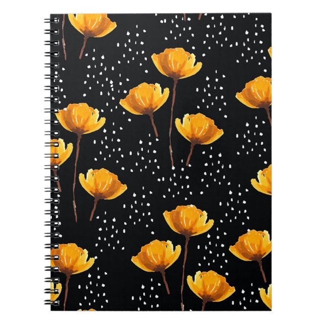 Lovely flower and polka dots illustration pattern notebook (Front)
