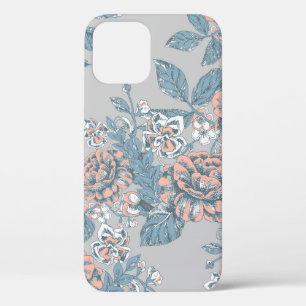 Lovely flowers. Monochrome ornaments. Seamless pat iPhone 12 Case