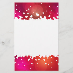 Lovely Flying Hearts Border Stationery Letterhead